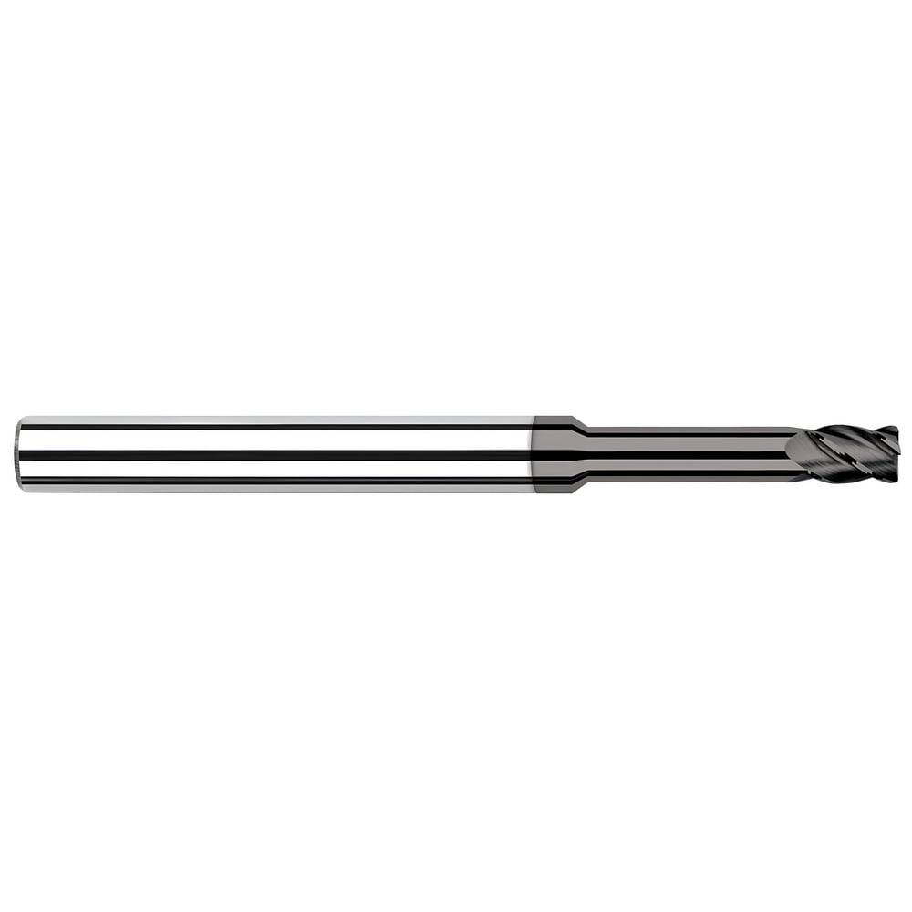 Corner Radius End Mill: 1/8" Dia, 3/16" LOC, 0.0150" Radius, 4 Flute, Solid Carbide