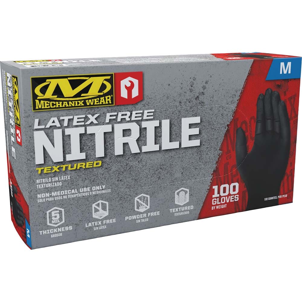 Disposable Gloves: Size Medium, 5.0 mil, Not Coated, Nitrile, General Purpose Grade, Powder-Free