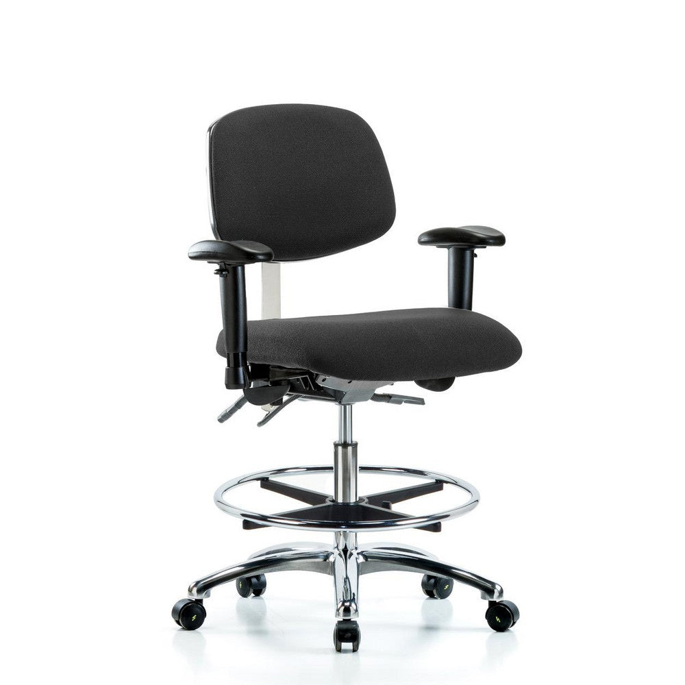 ESD Task Chair: Conductive Cloth, 29" Seat Height, Black