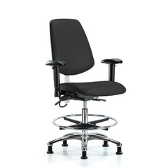 ESD Task Chair: ESD Vinyl, 29" Seat Height, Black