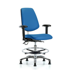 ESD Task Chair: ESD Vinyl, 29" Seat Height, Blue