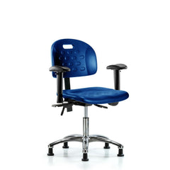 Polyurethane Task Chair: Polyurethane, 23" Seat Height, Blue