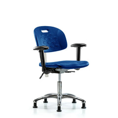 Clean Room Task Chair: Polyurethane, 23" Seat Height, Blue