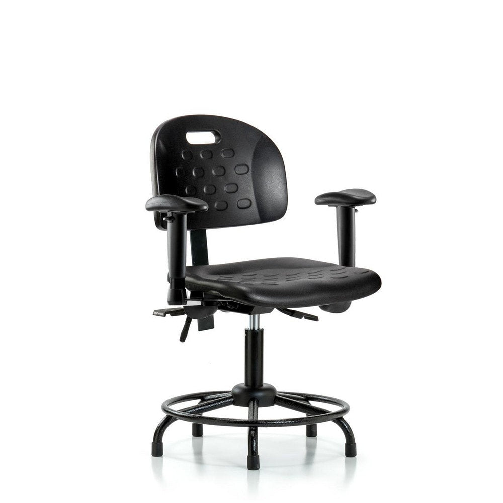 Polyurethane Task Chair: Polyurethane, 24-1/2" Seat Height, Black