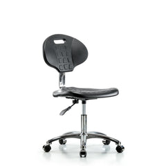 Clean Room Task Chair: Polyurethane, 21-3/4" Seat Height, Black