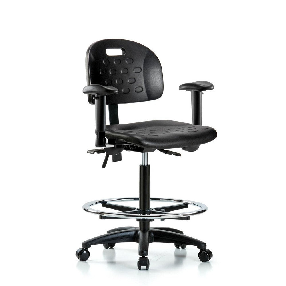 Polyurethane Task Chair: Polyurethane, 34" Seat Height, Black