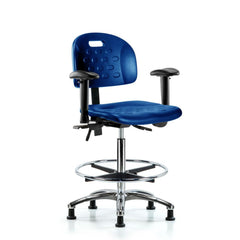 Polyurethane Task Chair: Polyurethane, 35" Seat Height, Blue