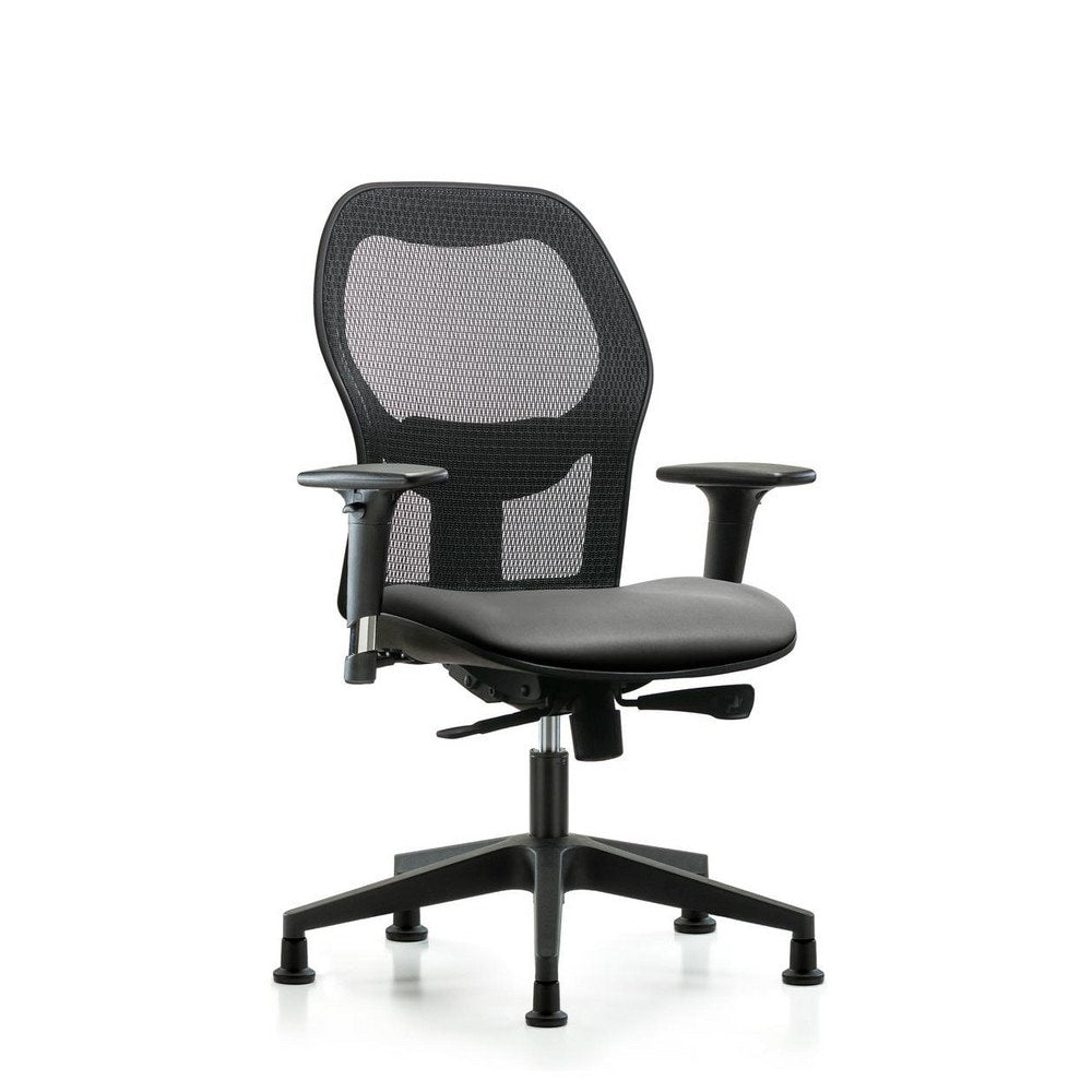 Mesh Office Task Chair: Vinyl, 23" Seat Height, Sterling