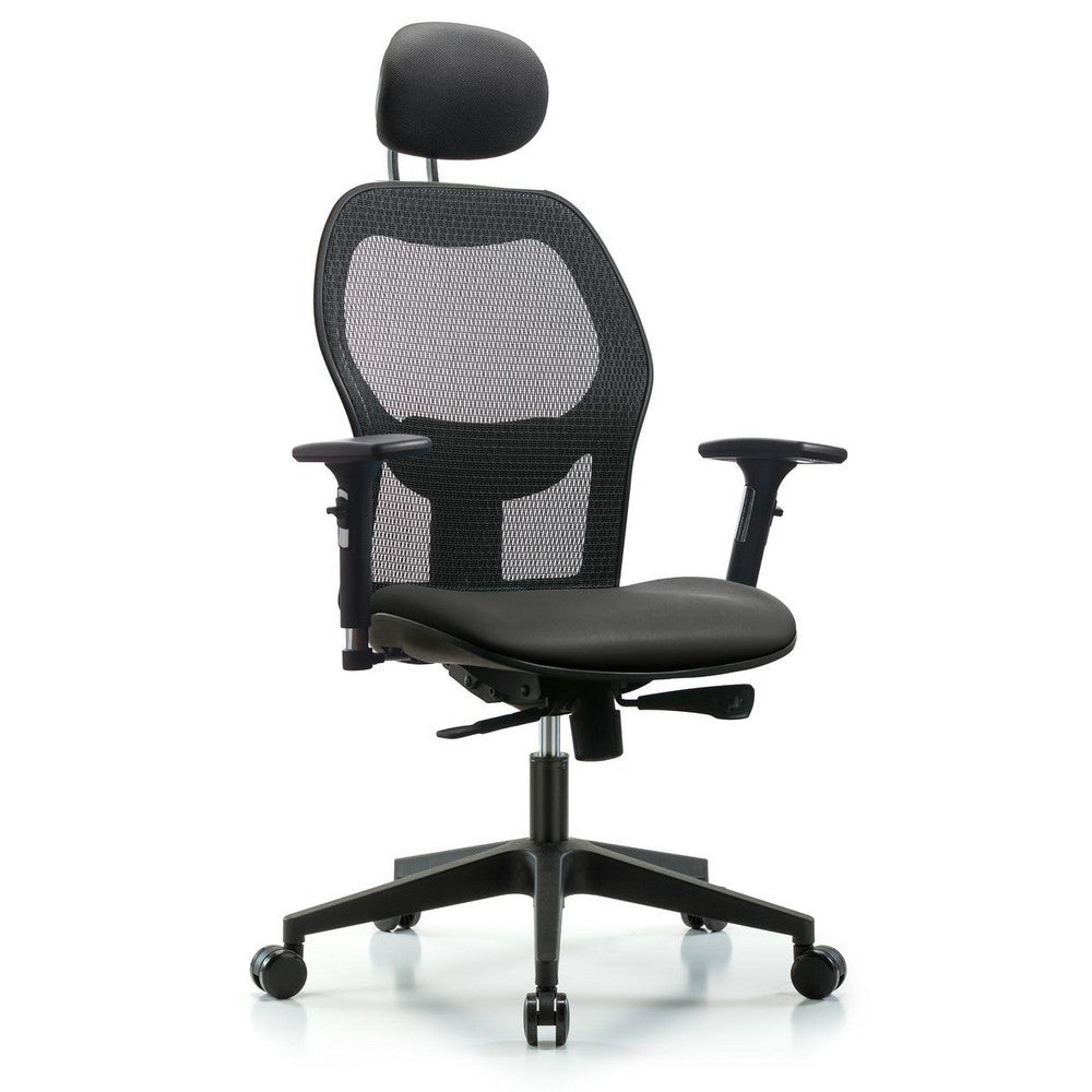 Mesh Office Task Chair: Vinyl, 23" Seat Height, Carbon