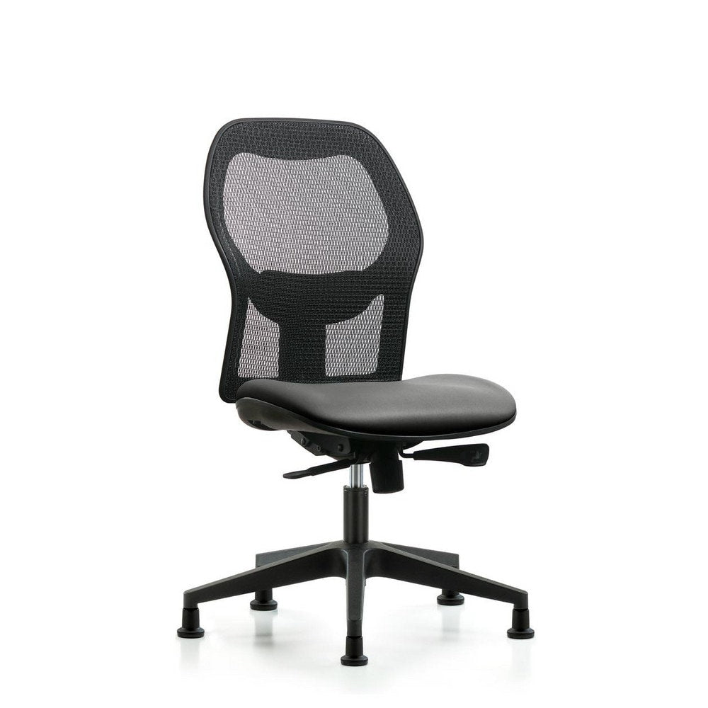 Mesh Office Task Chair: Vinyl, 23" Seat Height, Sterling