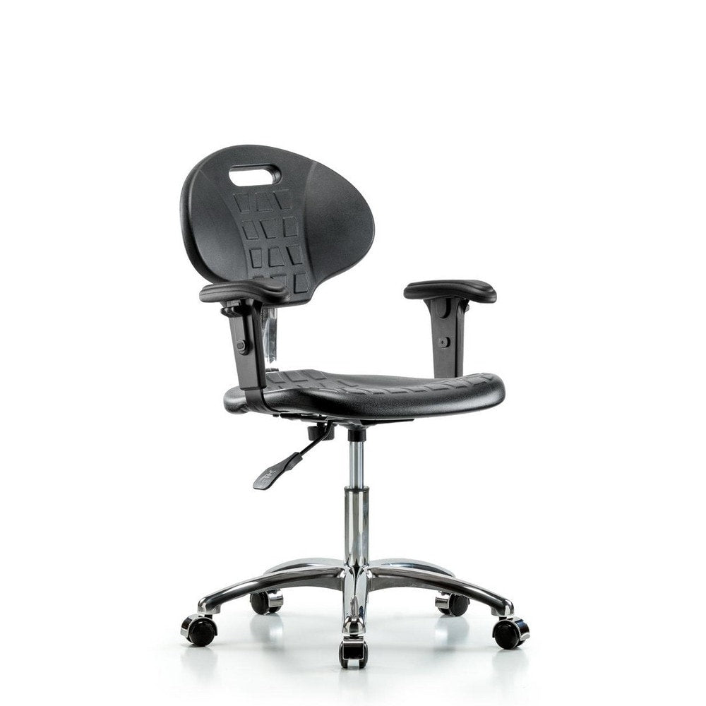 Clean Room Task Chair: Polyurethane, 21-3/4" Seat Height, Black