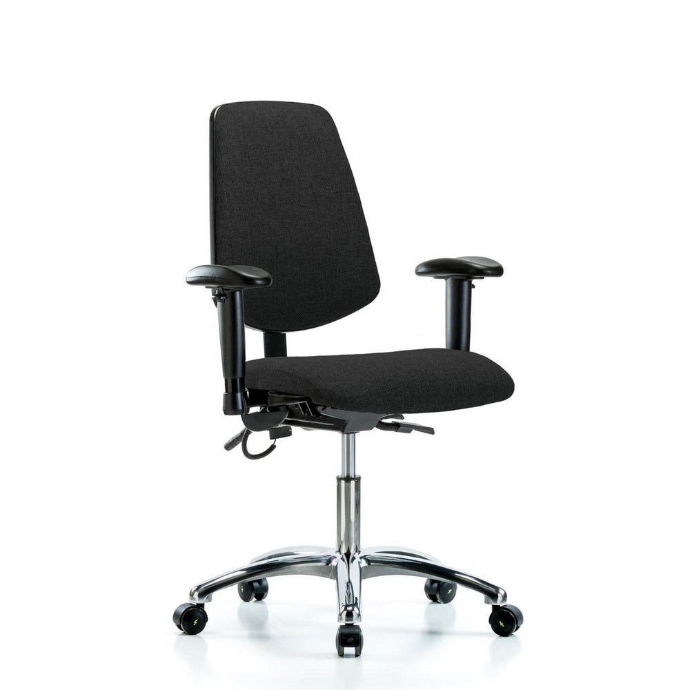 ESD Task Chair: Conductive Cloth, 24" Seat Height, Black