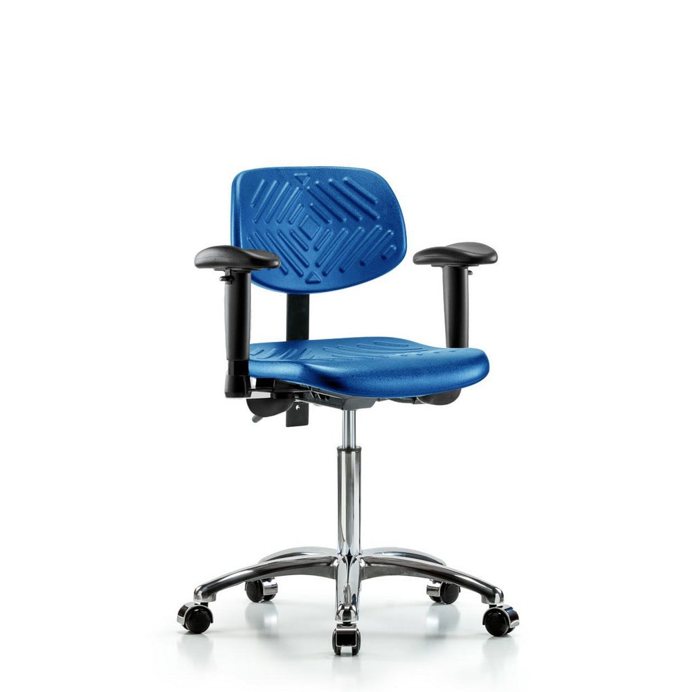 Polyurethane Task Chair: Polyurethane, 28" Seat Height, Blue