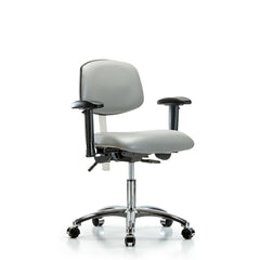 Clean Room Task Chair: Vinyl, 24" Seat Height, Dove Gray