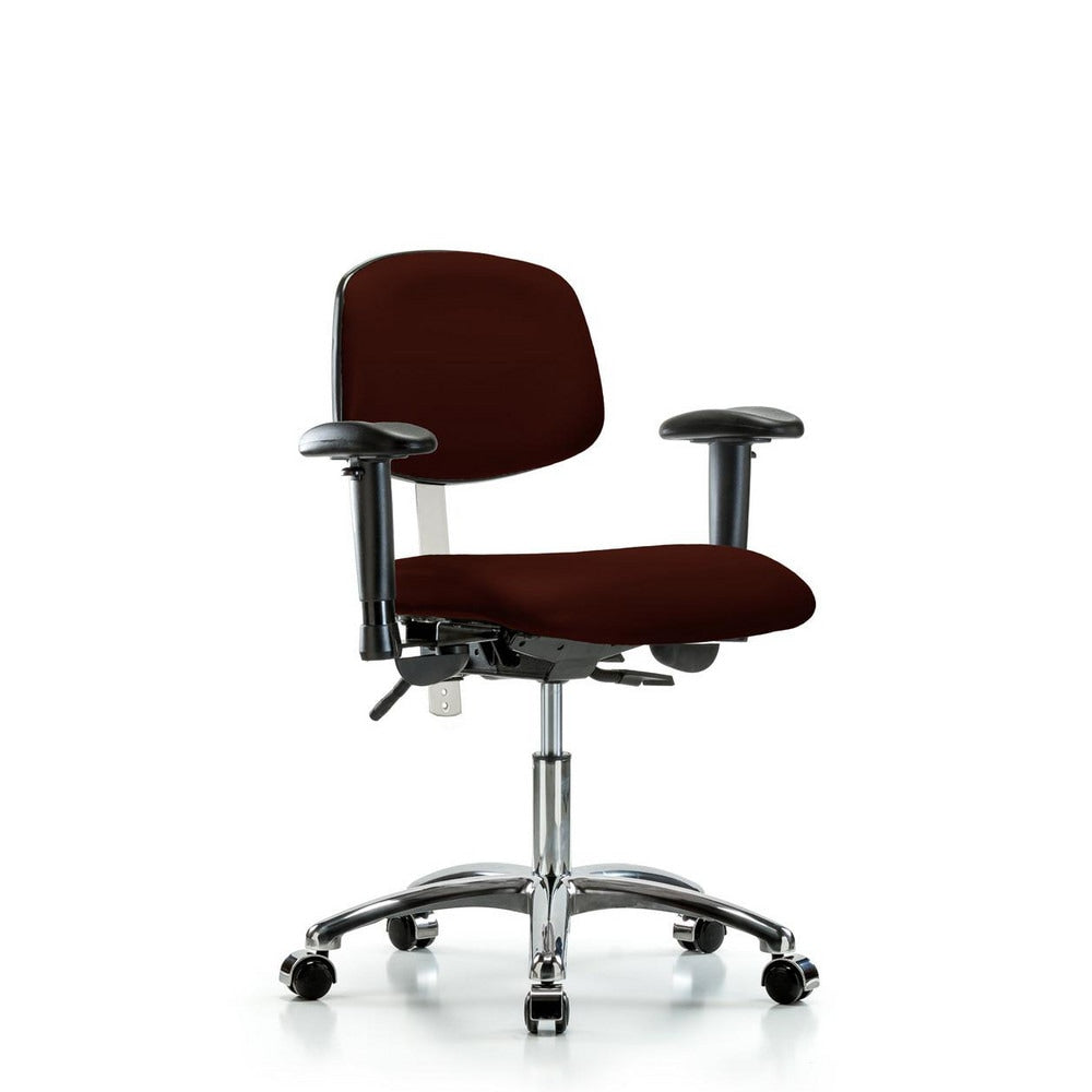 Clean Room Task Chair: Vinyl, 24" Seat Height, Burgundy