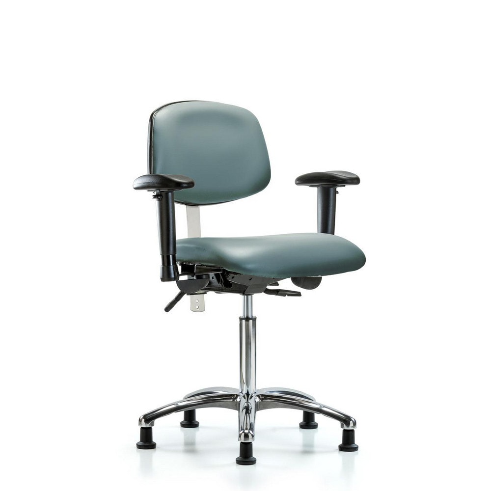 Clean Room Task Chair: Vinyl, 29" Seat Height, Storm