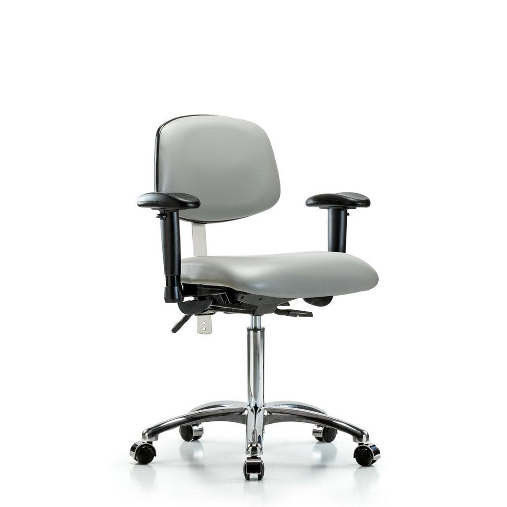 Clean Room Task Chair: Vinyl, 29" Seat Height, Dove Gray