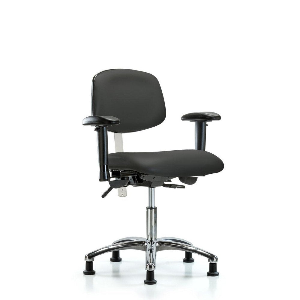 Clean Room Task Chair: Vinyl, 24" Seat Height, Charcoal