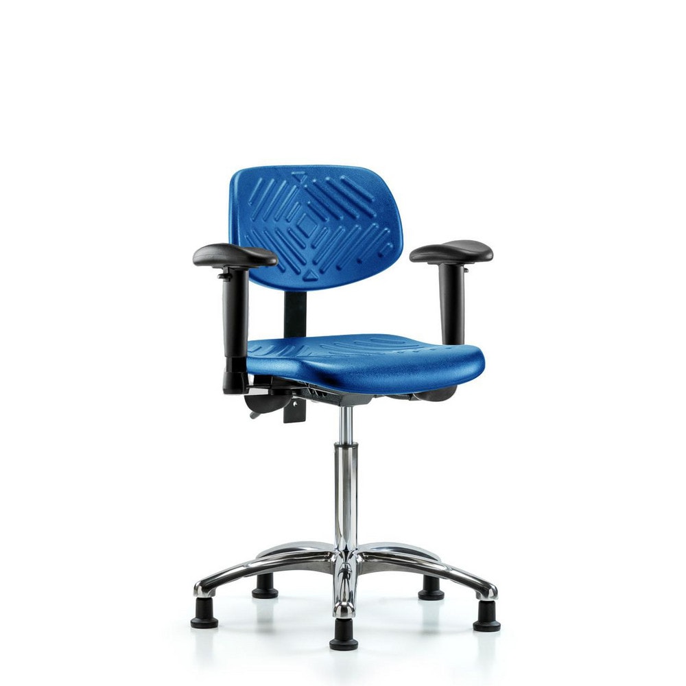 Polyurethane Task Chair: Polyurethane, 28" Seat Height, Blue