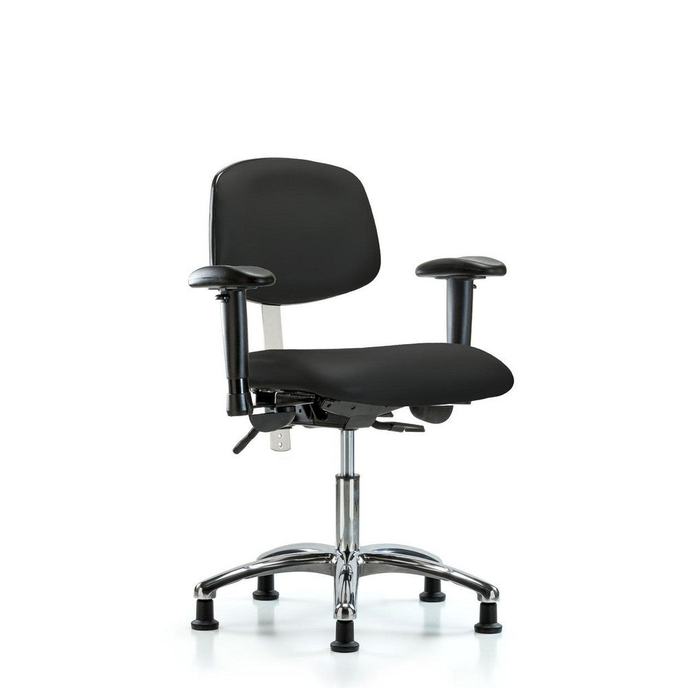 Clean Room Task Chair: Vinyl, 24" Seat Height, Black