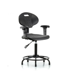 Polyurethane Task Chair: Polyurethane, 28-1/2" Seat Height, Black