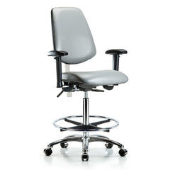 Clean Room Task Chair: Vinyl, 36" Seat Height, Sterling