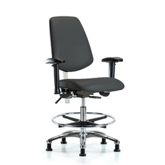 Clean Room Task Chair: Vinyl, 29" Seat Height, Charcoal