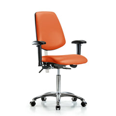 Clean Room Task Chair: Vinyl, 29" Seat Height, Orange Kist