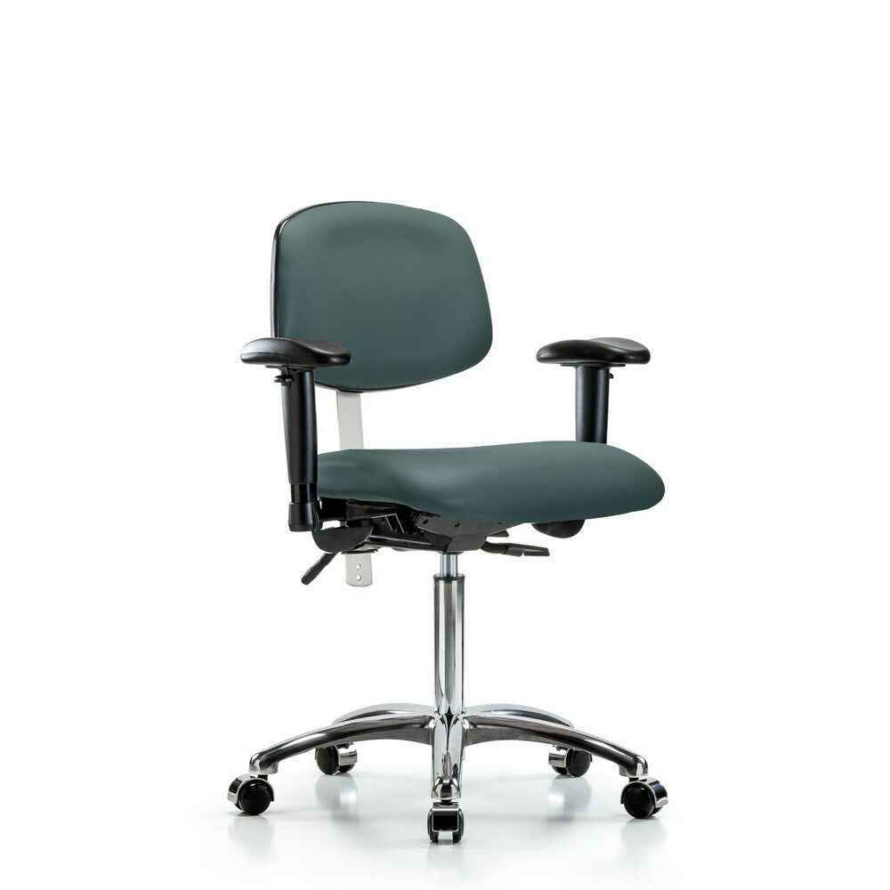 Clean Room Task Chair: Vinyl, 29" Seat Height, Colonial Blue