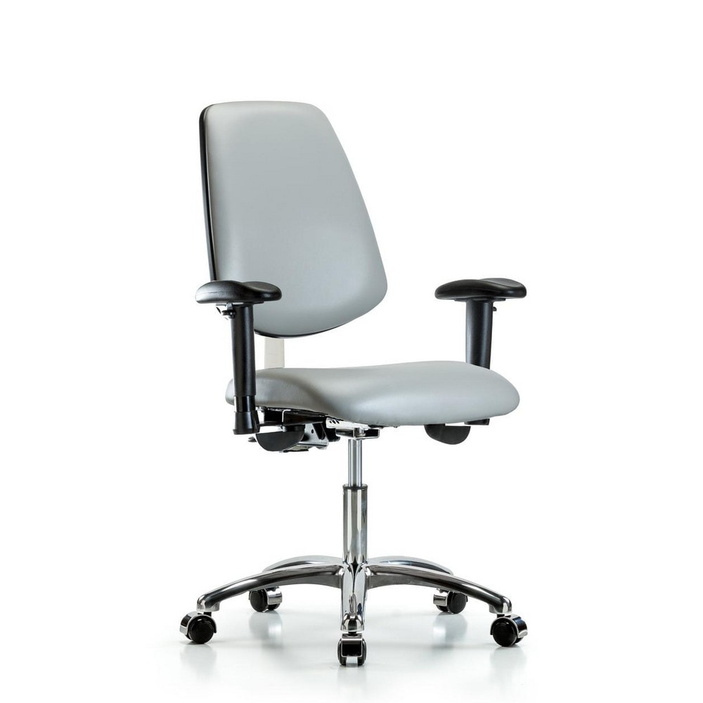 Clean Room Task Chair: Vinyl, 24" Seat Height, Dove Gray