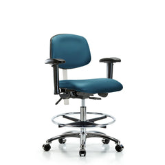 Clean Room Task Chair: Vinyl, 29" Seat Height, Marine Blue