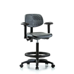 Polyurethane Task Chair: Polyurethane, 33-1/4" Seat Height, Black