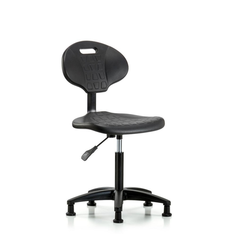 Polyurethane Task Chair: Polyurethane, 26-1/4" Seat Height, Black