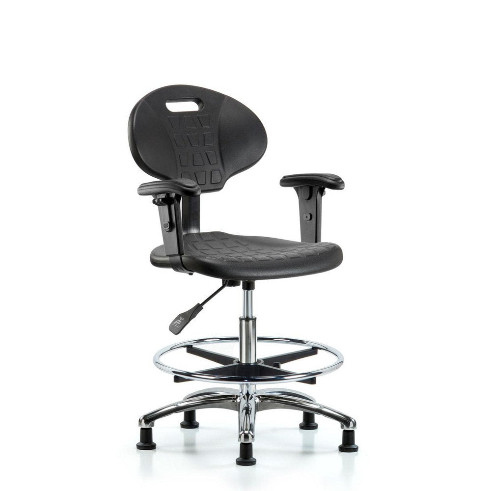 Polyurethane Task Chair: Polyurethane, 27" Seat Height, Black