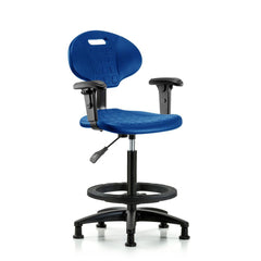 Polyurethane Task Chair: Polyurethane, 33" Seat Height, Blue