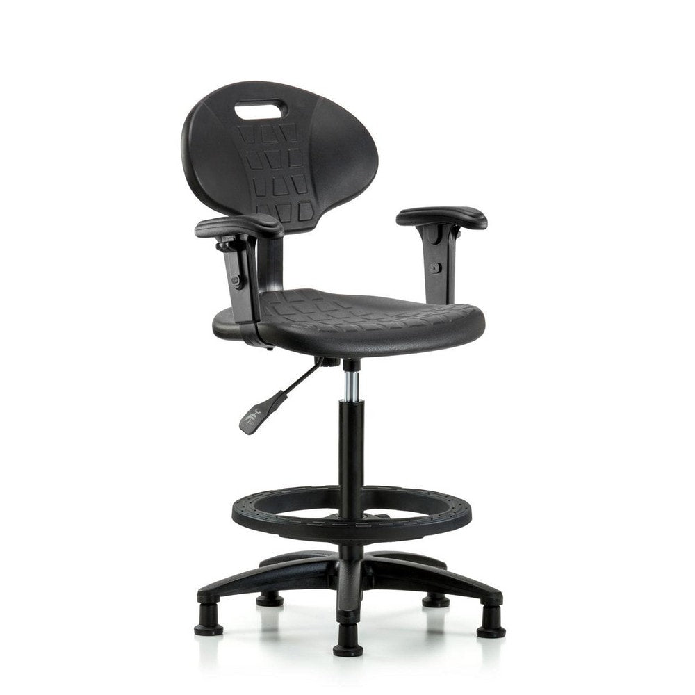 Polyurethane Task Chair: Polyurethane, 33" Seat Height, Black