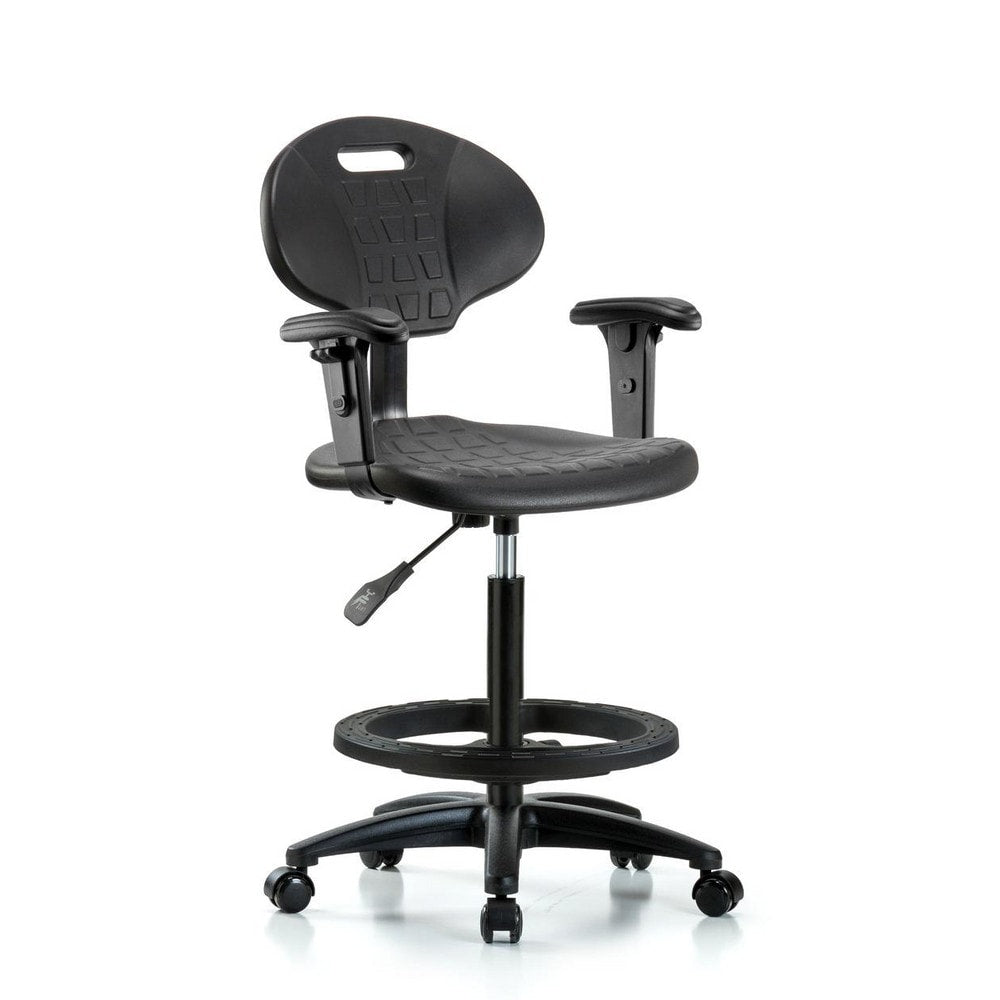 Polyurethane Task Chair: Polyurethane, 33" Seat Height, Black