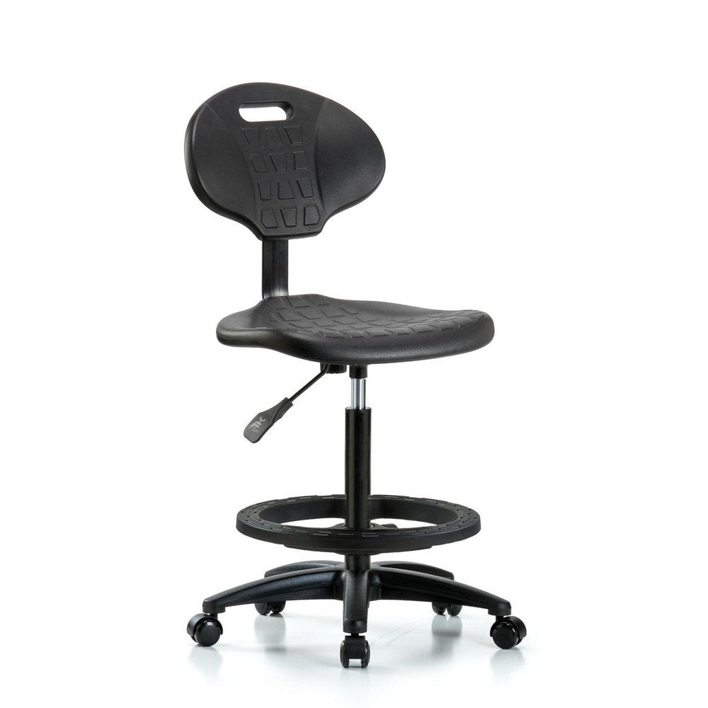 Polyurethane Task Chair: Polyurethane, 33" Seat Height, Black