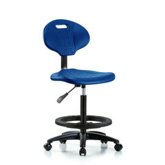 Polyurethane Task Chair: Polyurethane, 33" Seat Height, Blue