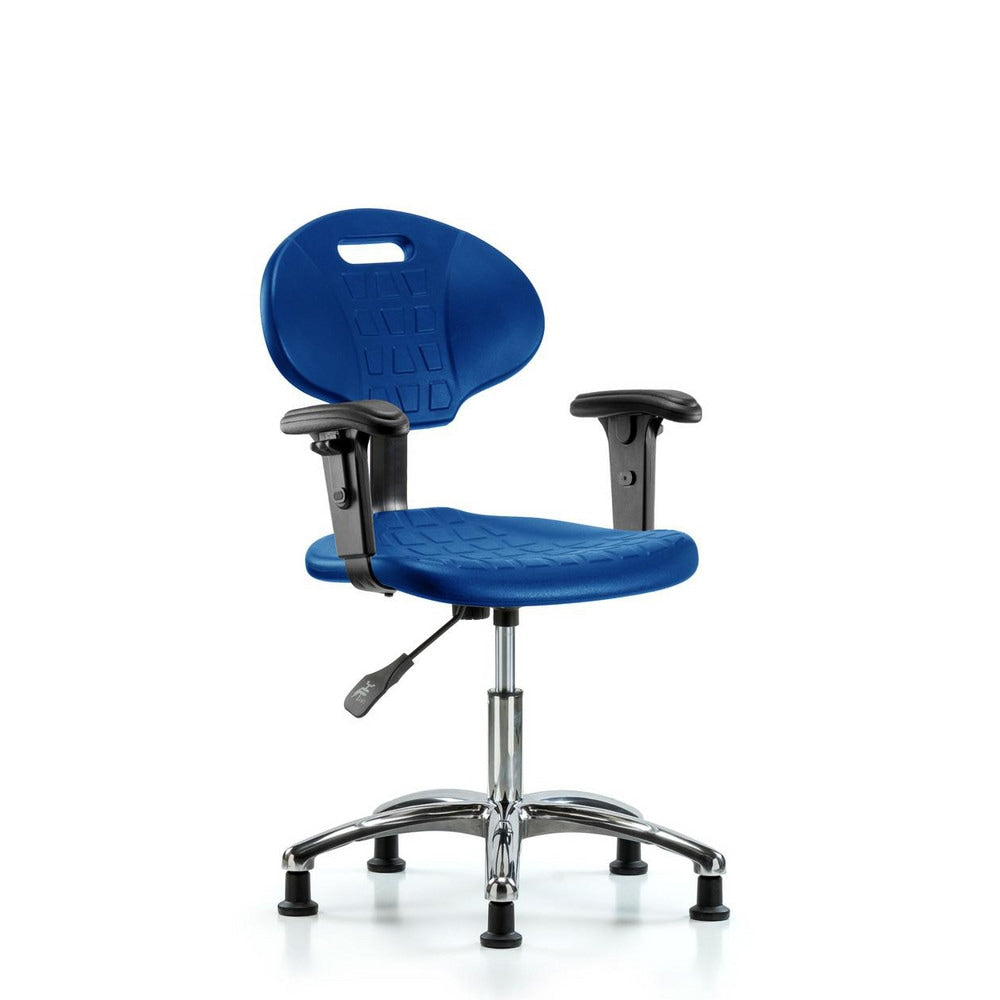 Polyurethane Task Chair: Polyurethane, 21-3/4" Seat Height, Blue