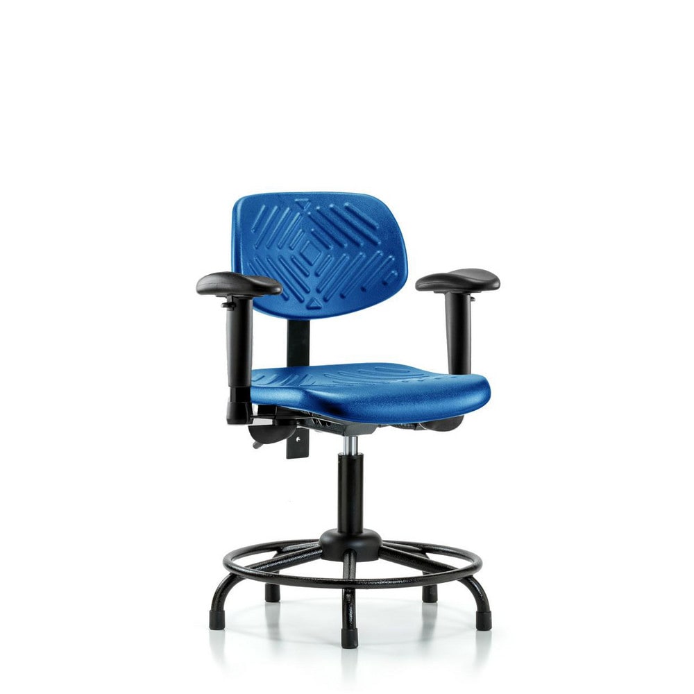 Polyurethane Task Chair: Polyurethane, 24-1/4" Seat Height, Blue