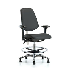 Clean Room Task Chair: Vinyl, 29" Seat Height, Charcoal