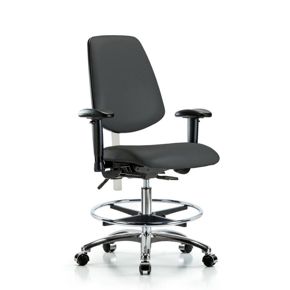 Clean Room Task Chair: Vinyl, 29" Seat Height, Charcoal