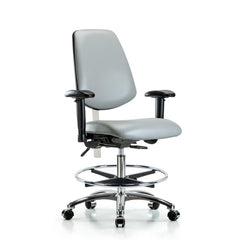 Clean Room Task Chair: Vinyl, 29" Seat Height, Dove Gray