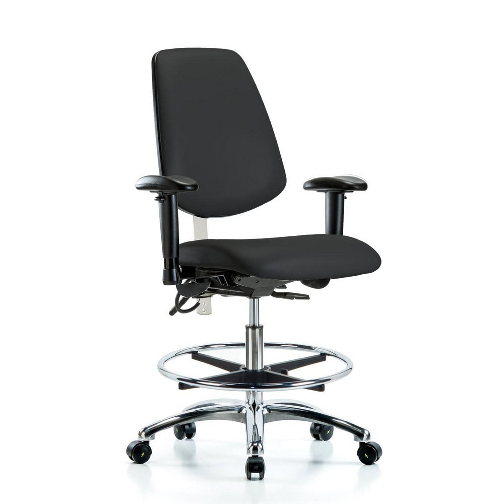 Clean Room & ESD Task Chair: ESD Vinyl, 29" Seat Height, Black