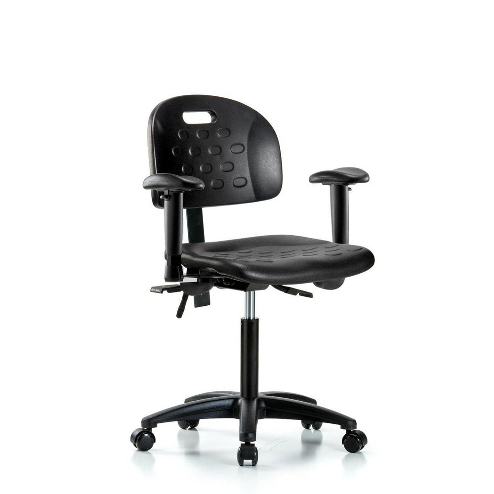 Polyurethane Task Chair: Polyurethane, 27-1/2" Seat Height, Black