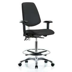 Clean Room & ESD Task Chair: ESD Vinyl, 36" Seat Height, Black