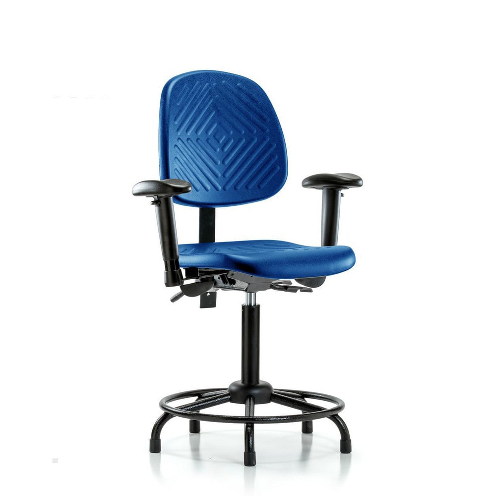 Polyurethane Task Chair: Polyurethane, 29-1/4" Seat Height, Blue