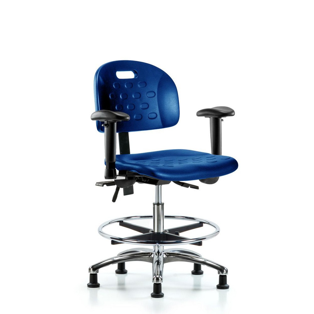 Polyurethane Task Chair: Polyurethane, 28" Seat Height, Blue