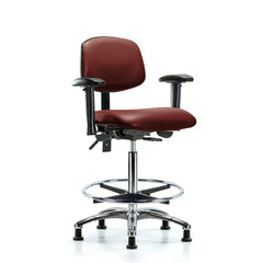 Ergonomic Multifunction Task Chair: Vinyl, 36" Seat Height, Borscht